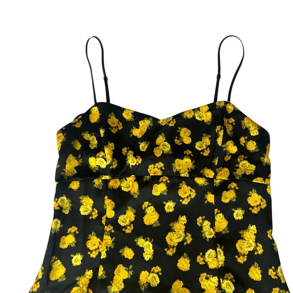 For Love & Lemons Marigold Lyla Dress Black and Yellow Floral Print - Picture 5 of 12